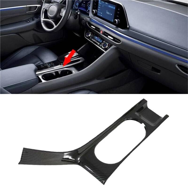 Auto ZubehöR Innenraum Für Hyundai Für Sonata DN8 2020-2021 ABS Center Console Gear Shift Panel Front Wasserbecherhalter Abdeckung Trim SchutzhüLle von YSQIFBABD