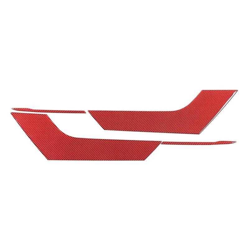 Auto ZubehöR Innenraum Für Jaguar Für F-Type 2013-2022 Weiche Kohlefaser Autotür Anti-Kick-Panel-Abdeckung Trim Aufkleber Innen SchutzhüLle(Carbon Red) von YSQIFBABD