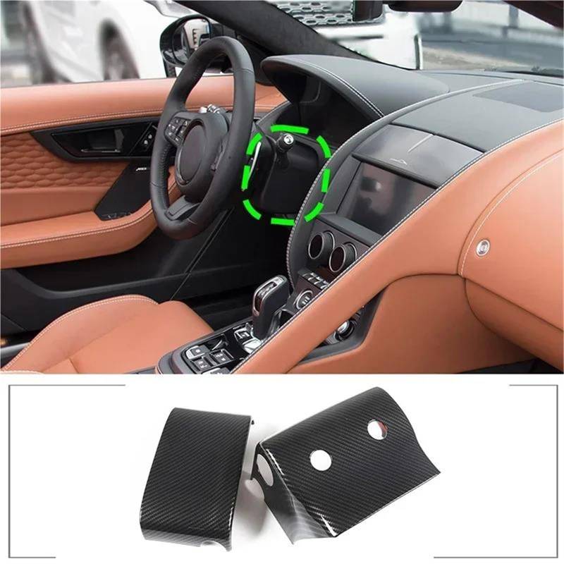 Auto ZubehöR Innenraum Für Jaguar Für F-Type 2013-2024 ABS Auto Lenkrad Lenksäule Schutzhülle Aufkleber Innen SchutzhüLle(Carbon Pattern) von YSQIFBABD