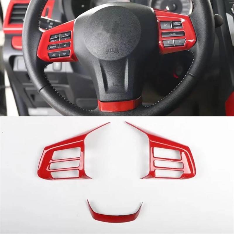 Auto ZubehöR Innenraum Für Subaru Für Forester 2013 2014 2015 Auto Lenkrad Dekoration Lünette Abdeckung Trim ABS Styling 3 Stücke SchutzhüLle(Rot) von YSQIFBABD