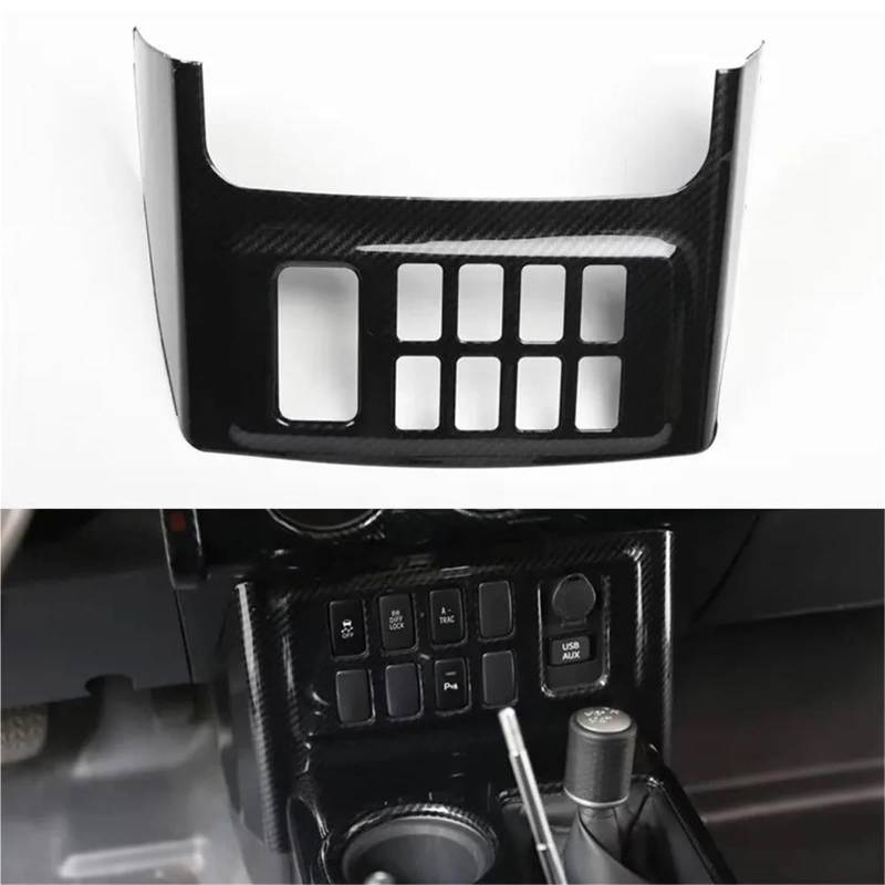 Auto ZubehöR Innenraum Für Toyota Für FJ Cruiser LHD Auto Zigarettenanzünder Panel Abdeckung Aufkleber ABS Trim Innenausstattung SchutzhüLle(Carbon Pattern) von YSQIFBABD