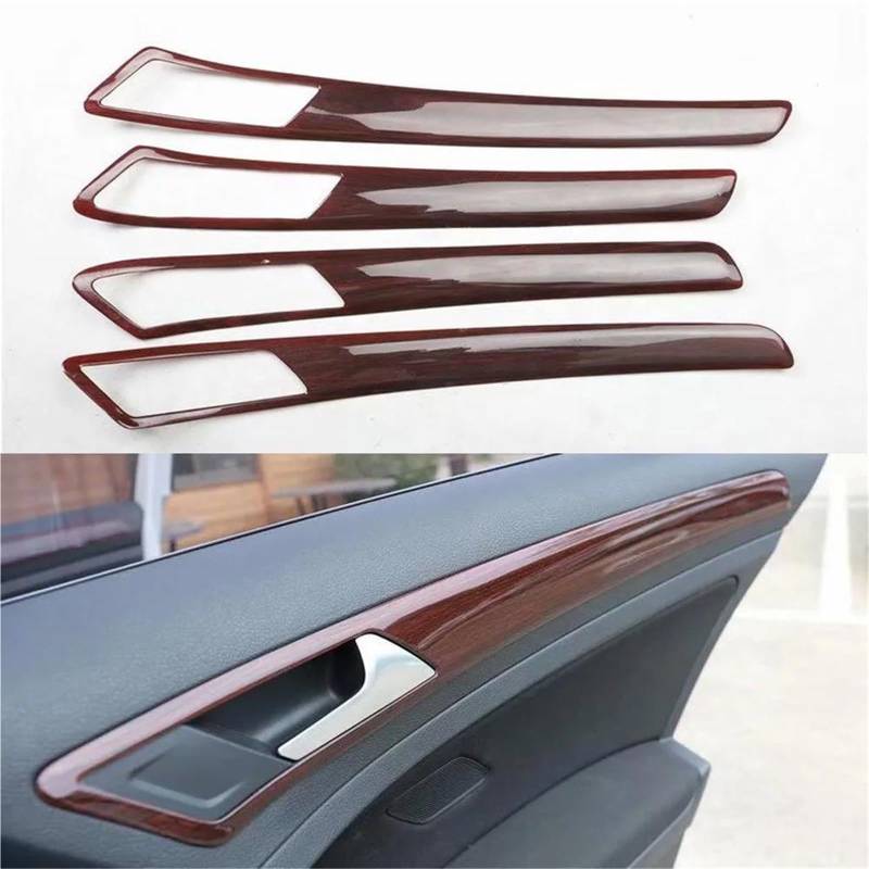Auto ZubehöR Innenraum Für VW Für Golf 7 2014-2018 Auto-Innentürgriffschalenstreifen Trim Car Styling Formteil 4 Teile/Satz SchutzhüLle(Wood Color) von YSQIFBABD