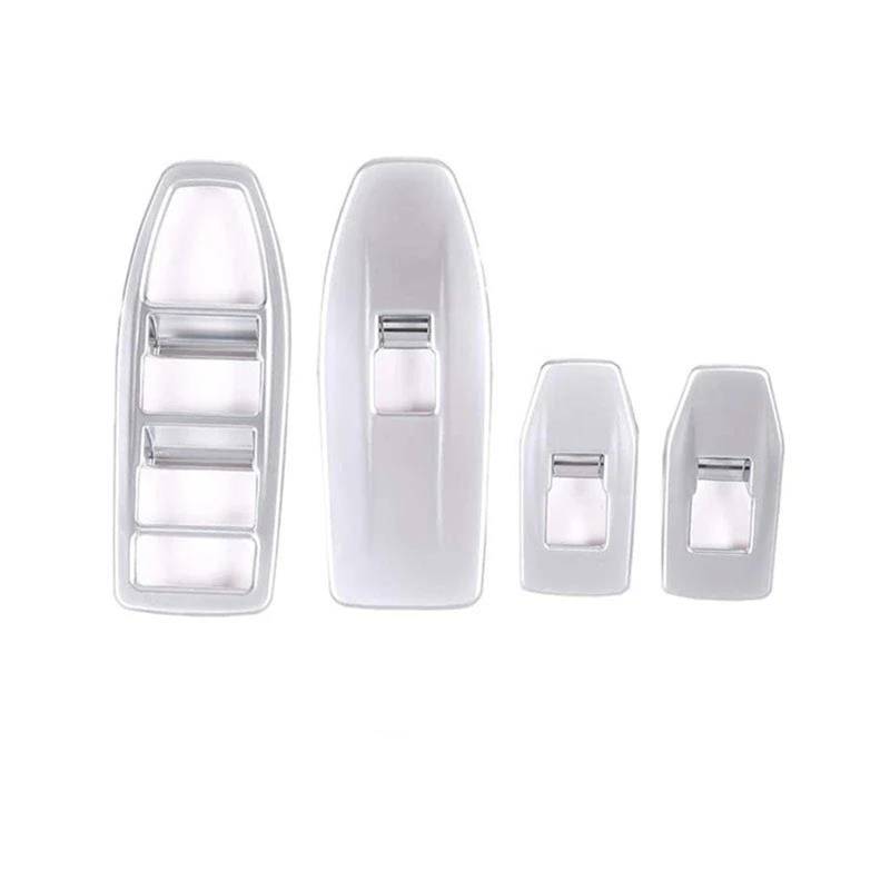 Auto ZubehöR Innenraum Für X1 IX1 U10 U11 2023-2025 ABS Auto Fensterheber Schalter Taste Abdeckung Trim Aufkleber Zubehör SchutzhüLle(Silber) von YSQIFBABD