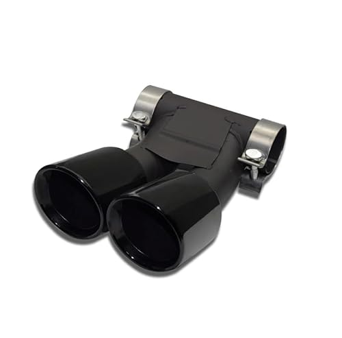 Endrohrblenden 1 PCS Doppel Auto Auspuffblende Für Cayman Für 987 Für Boxster Schalldämpfer Spitze Endrohr Auspuffanlage Düse Auto Auspuffblende(Black A) von YSQIFBABD