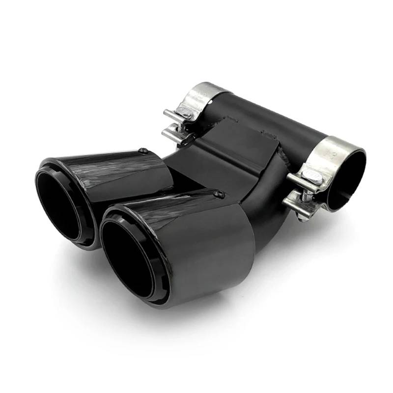 Endrohrblenden 1 PCS Doppel Auto Auspuffblende Für Cayman Für 987 Für Boxster Schalldämpfer Spitze Endrohr Auspuffanlage Düse Auto Auspuffblende(Black B) von YSQIFBABD