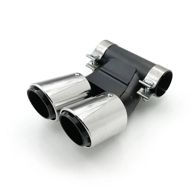 Endrohrblenden 1 PCS Doppel Auto Auspuffblende Für Cayman Für 987 Für Boxster Schalldämpfer Spitze Endrohr Auspuffanlage Düse Auto Auspuffblende(Silver C) von YSQIFBABD