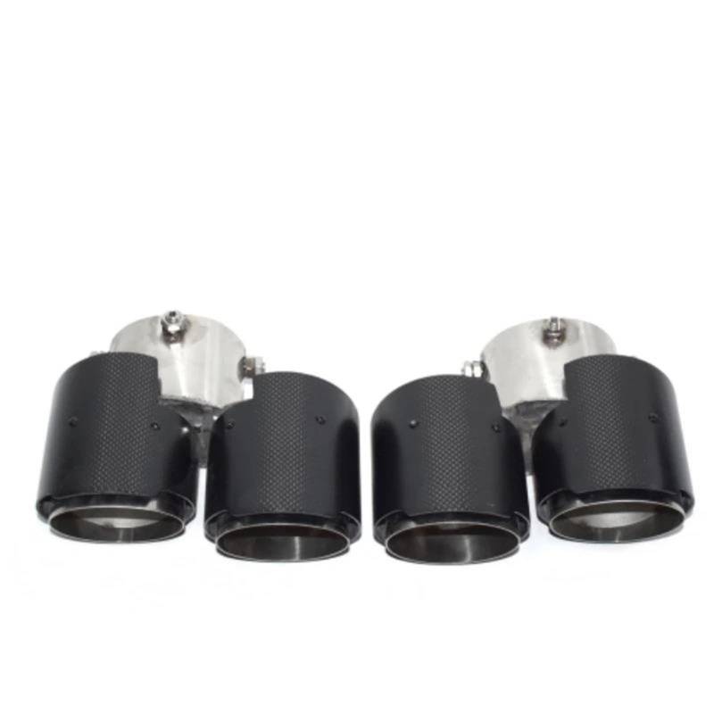 Endrohrblenden 1 Paar Carbon-Faser-Auspuffblende Für 840i G14 G15 G16 Edelstahl Schwarz Schalldämpfer Spitze Auspuffanlage Düse Auto Auspuffblende(Black2) von YSQIFBABD
