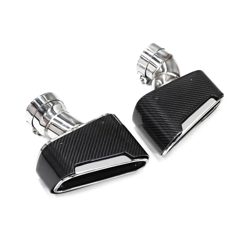 Endrohrblenden 1 Paar Carbon Fiber Auto Auspuffblende Für G30 G31 530i 528i Schalldämpfer Spitze Endrohr Auspuffanlage Düse Tuning Auto Auspuffblende(Silber) von YSQIFBABD