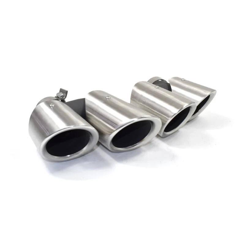 Endrohrblenden 1 Paar Dual Outlet Endrohre Für Macan 2014-2017 Schalldämpfer Spitze Endrohre Ersatz Auspuff System Düsen Auto Auspuffblende(Silver A) von YSQIFBABD