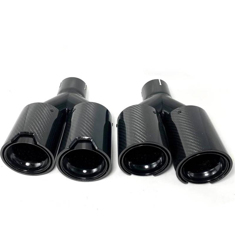 Endrohrblenden 1 Paar Quad-Auspuffspitzen Aus Kohlefaser Doppel-Endrohre Auspuffanlage Düse Für Die Serie Auto Auspuffblende(ID 54MM-OD 105MM) von YSQIFBABD