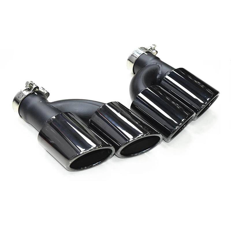 Endrohrblenden 1 Paar Vier Outlet Endrohre Für A4 A5 A6 A7 Upgrade Für S4 S5 S6 S7 Edelstahl Schwarz Schalldämpfer Auspuffanlage Auto Auspuffblende(Black B) von YSQIFBABD