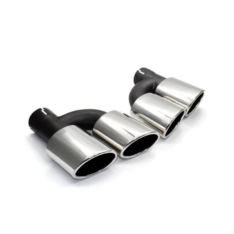 Endrohrblenden 1 Paar Vier Outlet Endrohre Für A4 A5 A6 A7 Upgrade Für S4 S5 S6 S7 Edelstahl Schwarz Schalldämpfer Auspuffanlage Auto Auspuffblende(Silber) von YSQIFBABD