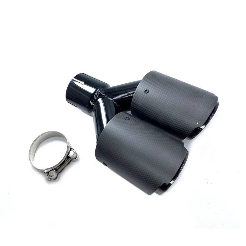 Endrohrblenden 1 STÜCK 63 MM IN 89 MM OUT Dual Carbon Fiber + Edelstahl Auspuffblende Auspuffrohr Schalldämpfer Mattschwarz Auspuffblende Auto Auspuffblende(ID 76mm-OD 76mm) von YSQIFBABD