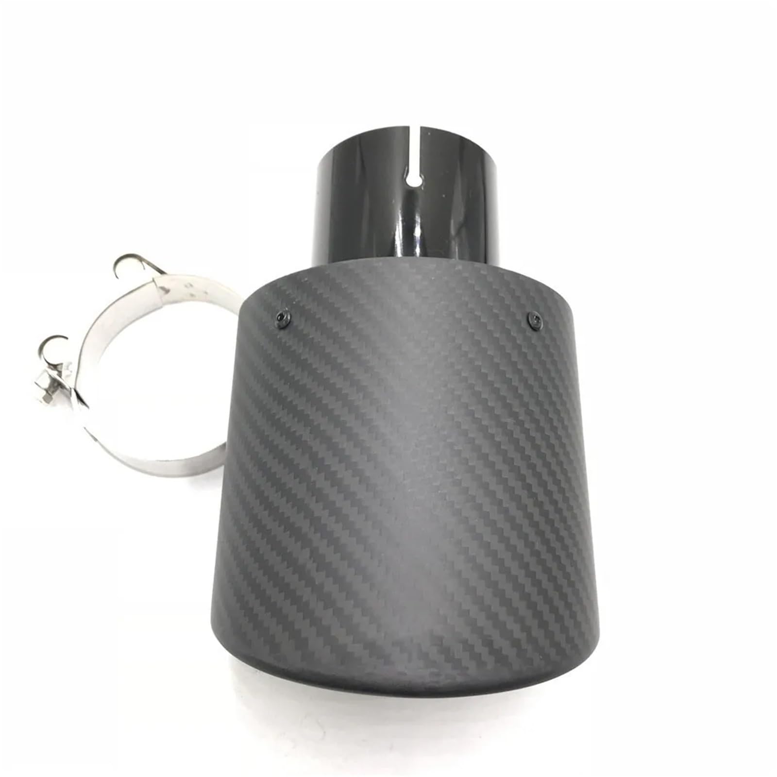 Endrohrblenden 1 STÜCKE 95 * 115mm Oval Slanted Carbon Fiber Auto Auspuff Dual Tipps Glänzend Schwarz Edelstahl Auspuff Schalldämpfer Rohre Auto Auspuffblende(63-115MM Matt) von YSQIFBABD