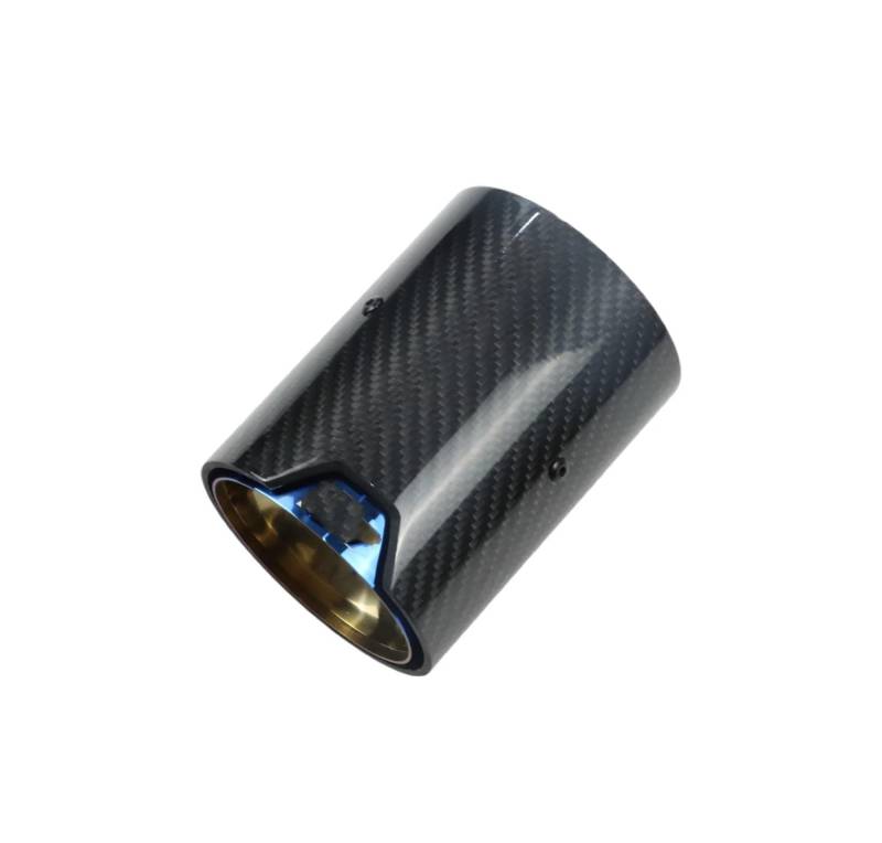 Endrohrblenden 1 Stück Auspuffblende Passend Für M2 F87 Für M3 F80 Für M4 F82 F83 Auto-Schalldämpfer Modifizierte Carbonfaser-Autodekoration Endrohr Auto Auspuffblende(Blue inlet 60mm) von YSQIFBABD