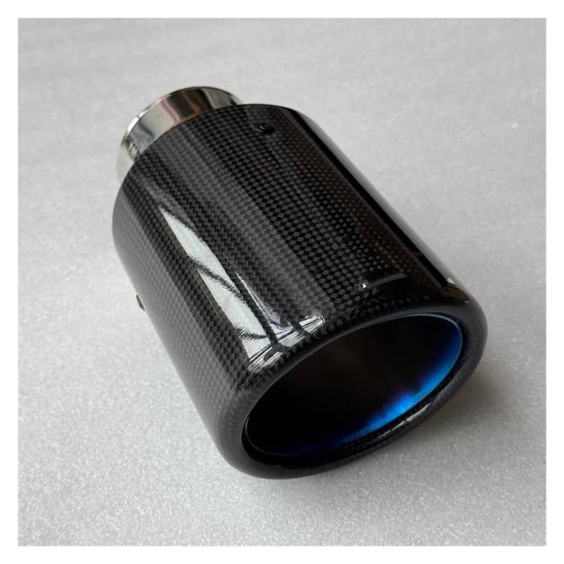Endrohrblenden 1 Stück Einzel-Auto-Auspuffspitzen Blaue Rohrrolle Glänzende Auspuffdüsen Aus Kohlefaser Endrohr Schalldämpferspitze Für Alle Autos Auto Auspuffblende(ID 51MM-OD 114MM) von YSQIFBABD