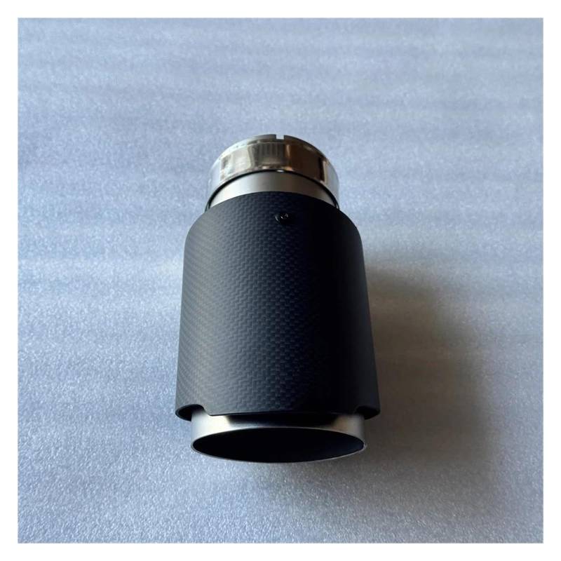 Endrohrblenden 1 Stück Einzel-Auto-Auspuffspitzen Düse Silber Edelstahlrohr Matt Echt Carbon Fiber Endschalldämpfer Endrohr Für Alle Autos Auto Auspuffblende(ID 76MM-OD 89MM) von YSQIFBABD