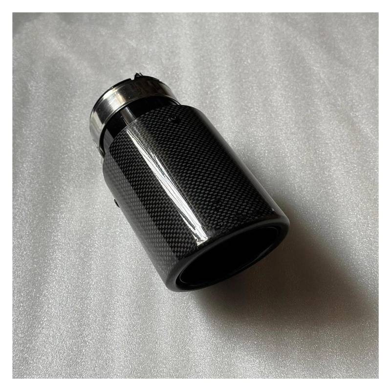 Endrohrblenden 1 Stück Einzelauspuffspitzen Für Autos Schwarze Rohrrolle Glänzendes Carbonfaser-Endschalldämpfer-Endrohr Für Alle Autos Auto Auspuffblende(ID 83MM-OD 101MM) von YSQIFBABD