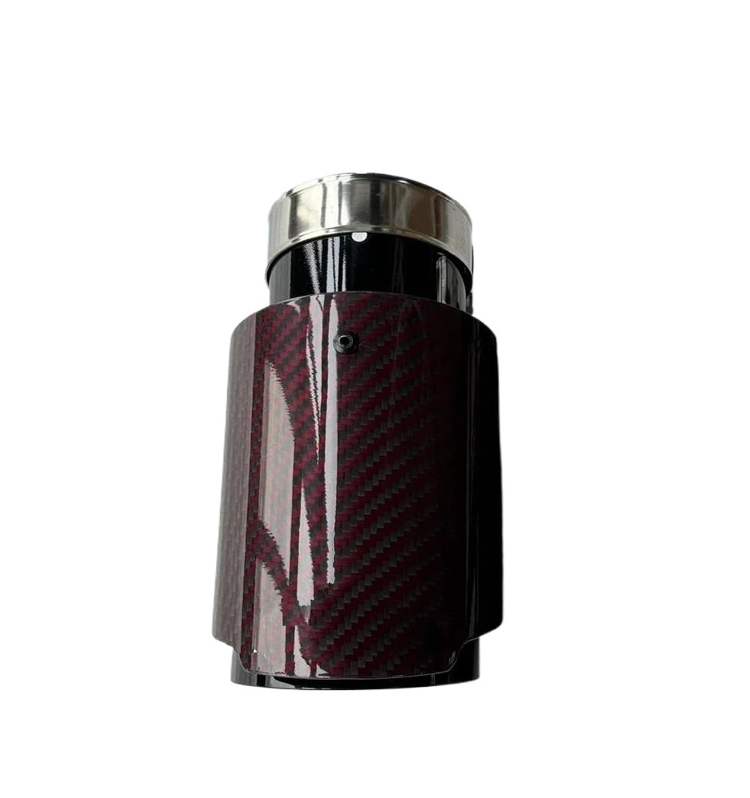 Endrohrblenden 1 Stück Einzelauto-Auspuffspitzen Schwarzes Rohr Glänzend Rot Carbon Fiber Tail End Schalldämpfer Endrohr Für Universal Auto Auspuffblende(ID 63MM-OD 101MM) von YSQIFBABD