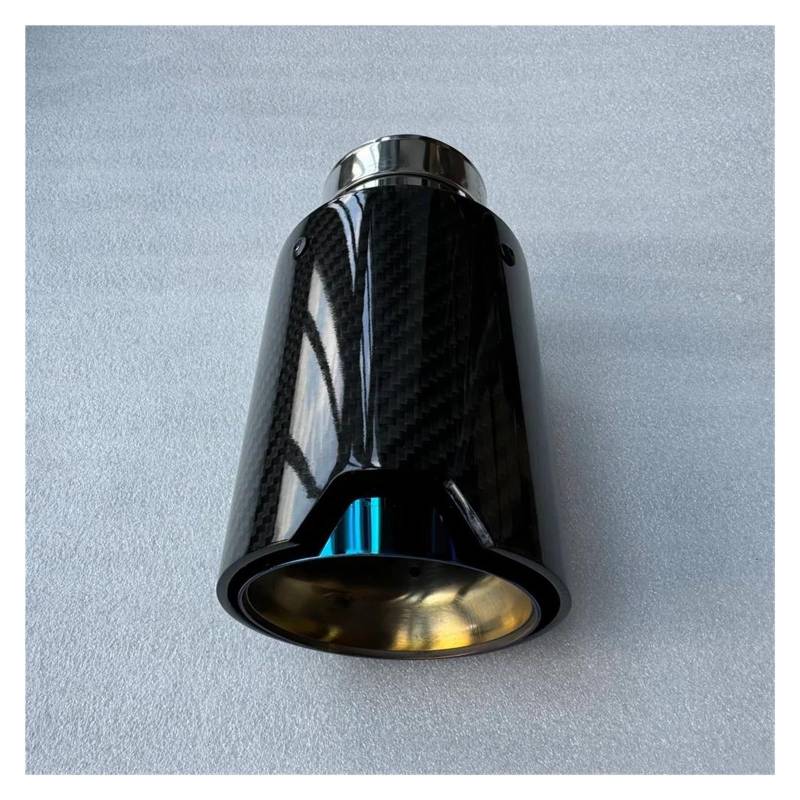 Endrohrblenden 1 Stück Für E46 E90 E60 Auspuffblende Endrohr Schalldämpfer Autozubehör Glänzend Kohlefaser Blau Edelstahl Mit Auto-Werkzeug Auto Auspuffblende(ID 86MM-OD 105MM) von YSQIFBABD
