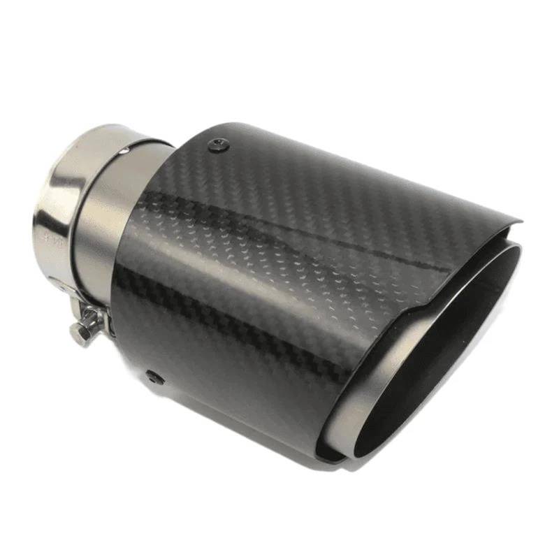 Endrohrblenden 1 Stück Universal Auto Carbon Fiber Endrohr Edelstahl Schalldämpfer Sandstrahl Twill Glossy Schalldämpfer Auspuffdüse Spitze Auto Auspuffblende(63mm-101mm) von YSQIFBABD