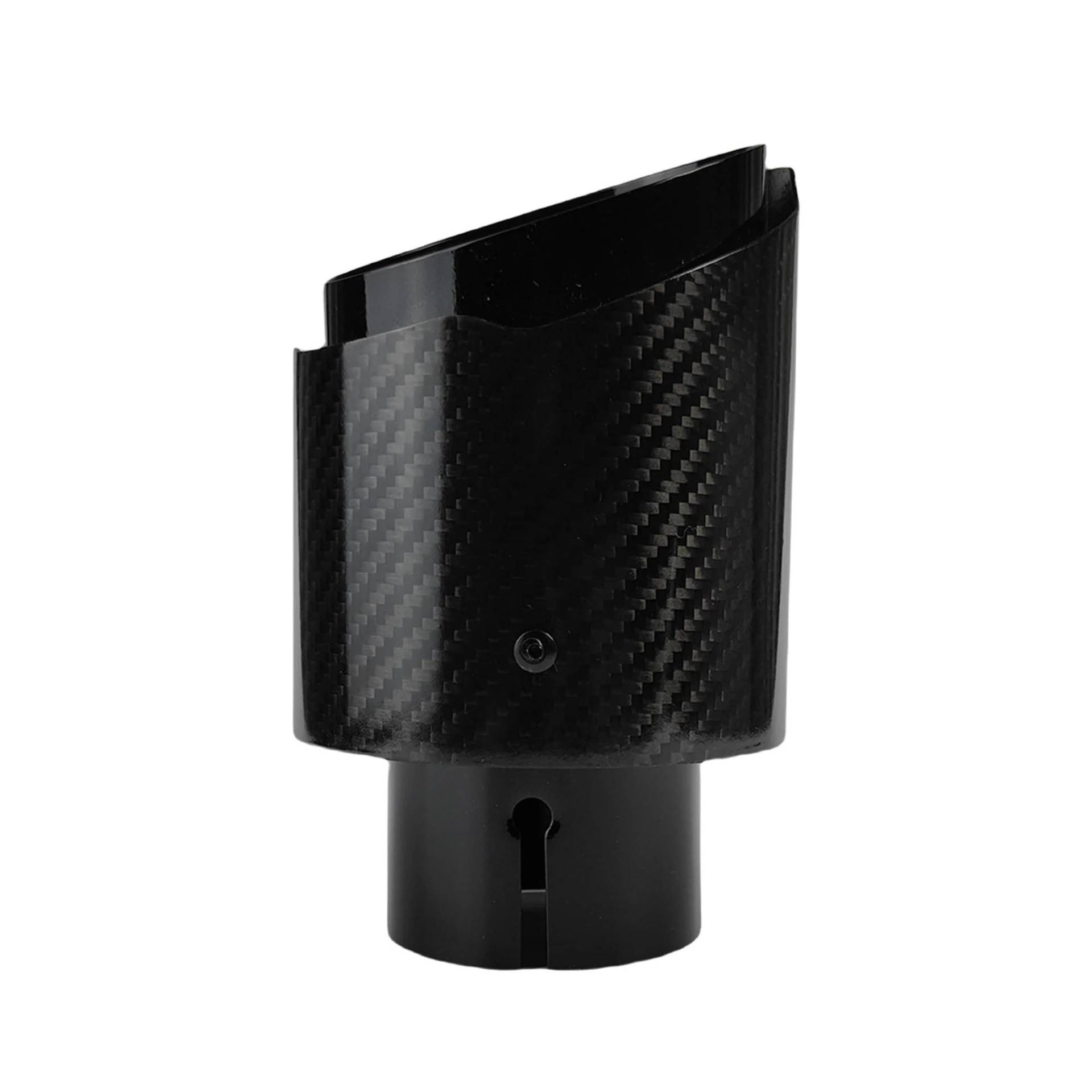 Endrohrblenden 1 Stück Universal Auto Carbon Fiber Endrohrblende Edelstahl Schalldämpfer Hellschwarz Twill Glänzend Schalldämpfer Auspuffdüse Spitze Auto Auspuffblende(57mm-89mm) von YSQIFBABD