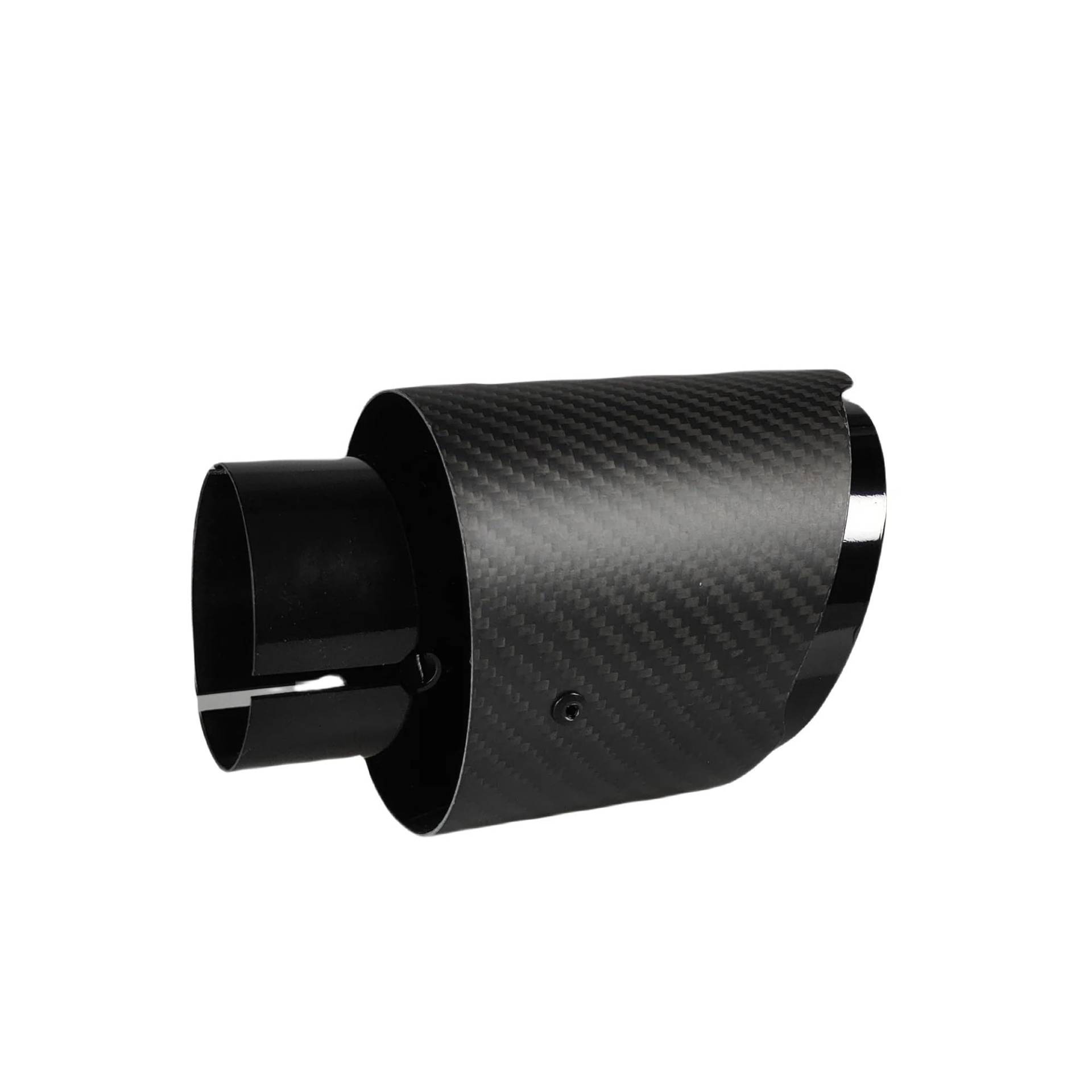 Endrohrblenden 1 Stück Universal Auto Endrohrblende Edelstahl Schalldämpfer Hellschwarz Twill Matt Schalldämpfer Auspuffdüse Spitze Auto Auspuffblende(76.2mm-114mm) von YSQIFBABD