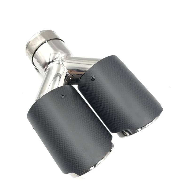 Endrohrblenden 1 Stück Y-Modell Carbon-Auspuffanlagen Mit Doppelendrohren Für Auspuffanlagen Mit Doppelschalldämpfer Auto Auspuffblende(IN 63MM-OUT 114MM) von YSQIFBABD