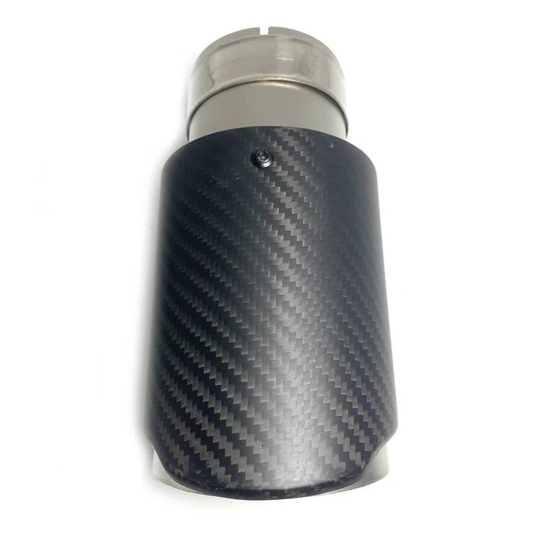 Endrohrblenden 1 Stücke Matt Carbon Fiber + Matt Edelstahl Schalldämpfer Spitze Universal Auspuff Spitze Schalldämpfer Düse Auto Auspuffblende(IN 80MM-OUT 114MM) von YSQIFBABD