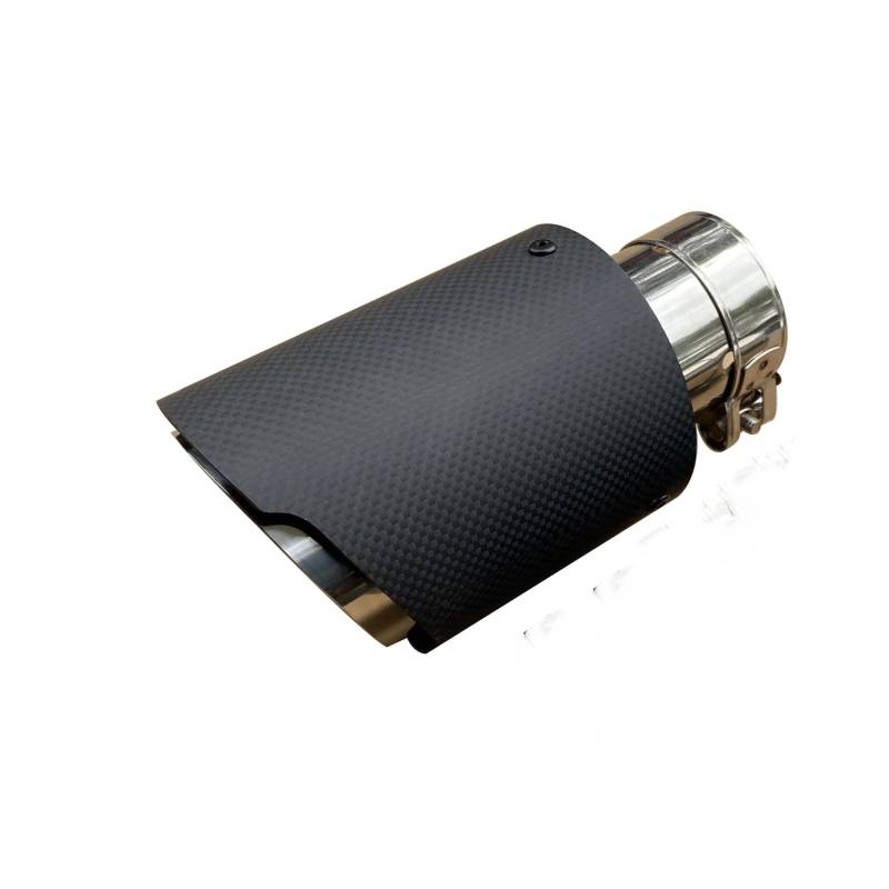 Endrohrblenden 1PC Automotive Universal Edelstahl Auspuffrohr Schalldämpfer Carbon Fiber Trim Endrohr Auspuffspitze Auspuffspitze Auto Auspuffblende(54mm IN-76mm OUT) von YSQIFBABD