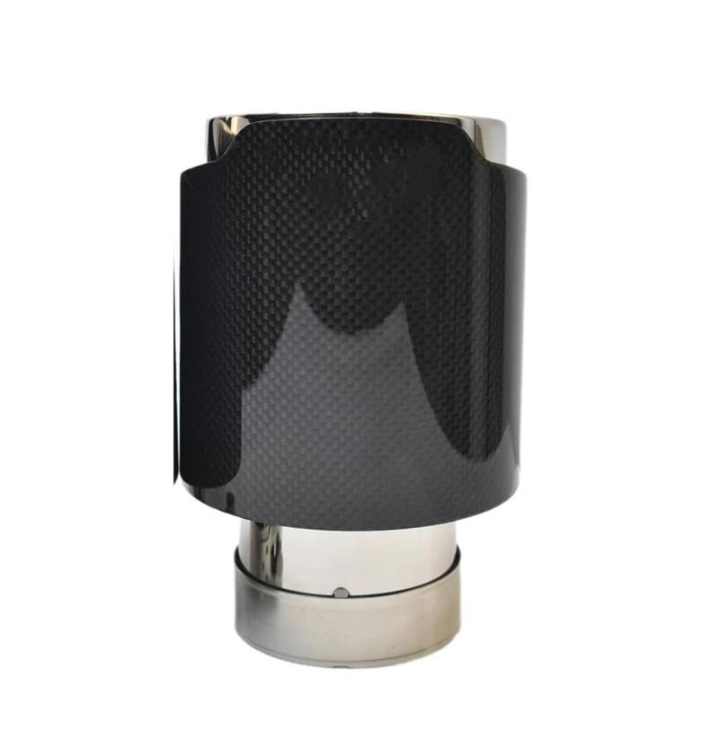 Endrohrblenden 1Pc Auto Auspuffrohr Gerade Flansch Glänzend Carbon Schwanz Ende Spitze Edelstahl Bevel Schalldämpfer Rohr Auto Auspuffblende(63-89mm glossy) von YSQIFBABD