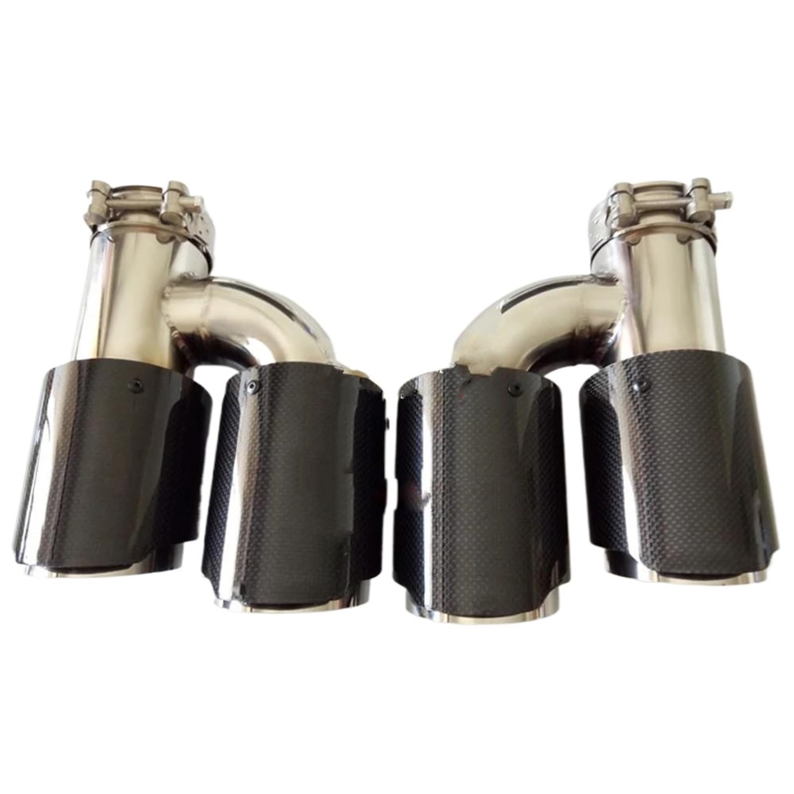 Endrohrblenden 2 STÜCKE H Stil Universal Dual Mit Logo Edelstahl Glänzend Auto Auspuffblende Endrohr Auto-styling Auspuffschalldämpfer Auto Auspuffblende(86MM IN 101MM OUT) von YSQIFBABD