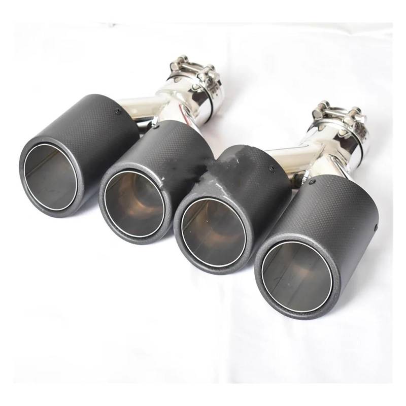 Endrohrblenden 2 STÜCKE Universal Dual Matt Lockige Carbon-Faser-Auspuffblende Edelstahl Schalldämpfer Rohr Für E90 Auto Auspuffblende(IN 51MM OUT 89MM) von YSQIFBABD
