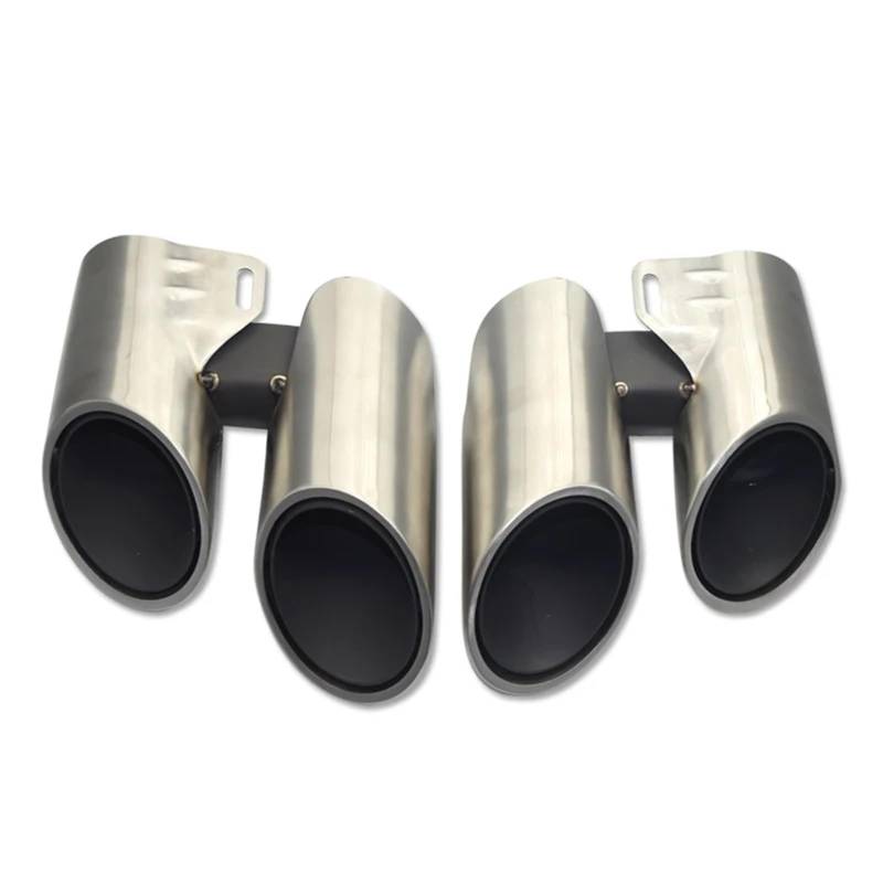 Endrohrblenden 2 Stücke Quad Auto Auspuff Tipp Für Panamera Für 971 972 2017 + Schalldämpfer Spitze Endrohr Düse Abgasanlage Tipps Auto Auspuffblende(Silver A) von YSQIFBABD