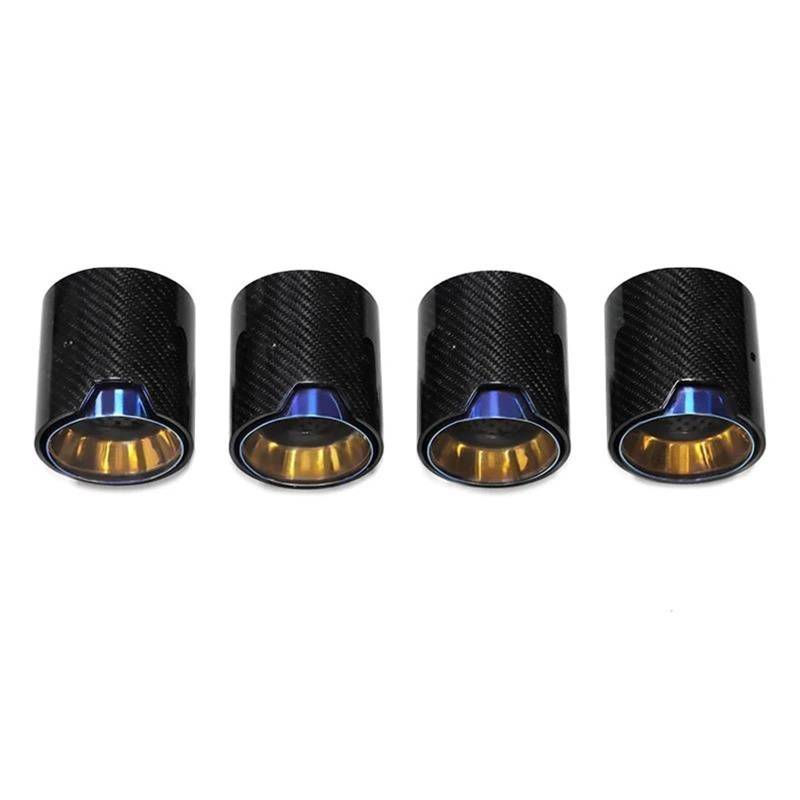 Endrohrblenden 4 PCS Carbon Fiber Exhaut Tipps Für M2 Für M3 Für M4 F80 F82 F83 F87 Auspuff System Rohre Schalldämpfer Spitze Düse Auto Auspuffblende(Carbon D) von YSQIFBABD