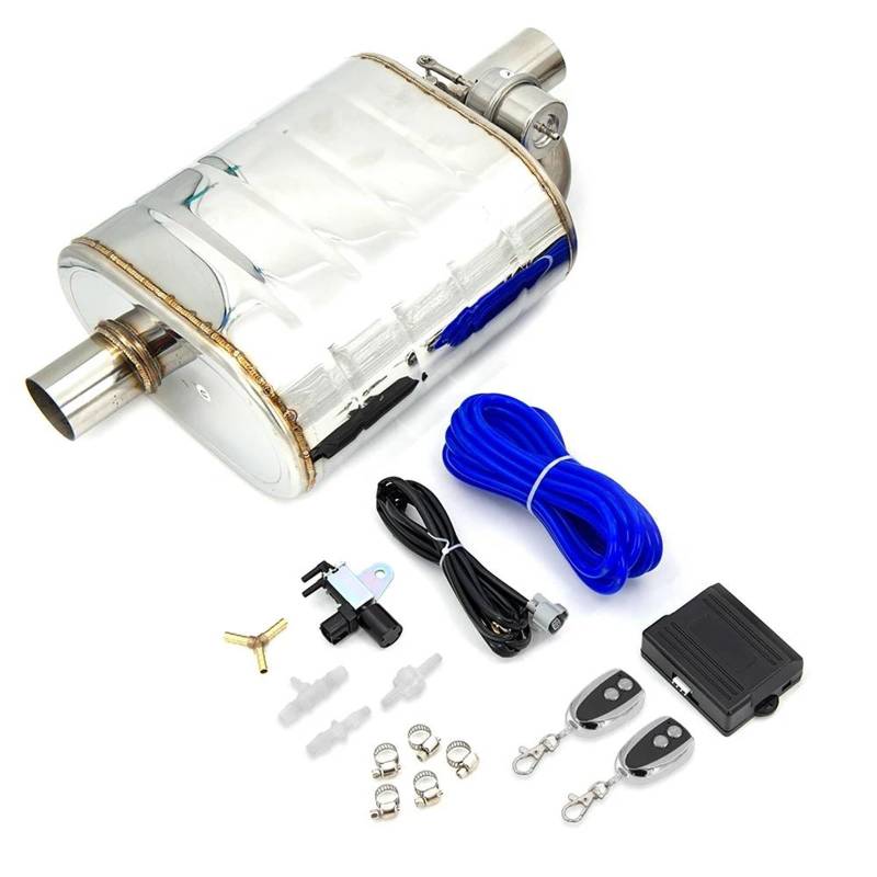 Endrohrblenden 51mm 63mm 76mm Auspuffschalldämpfer Mit Ablassventil Edelstahl Elektrische Auspuff Ausschnitt Fernbedienung Set Universal Auto Auspuffblende(76MM Left control) von YSQIFBABD