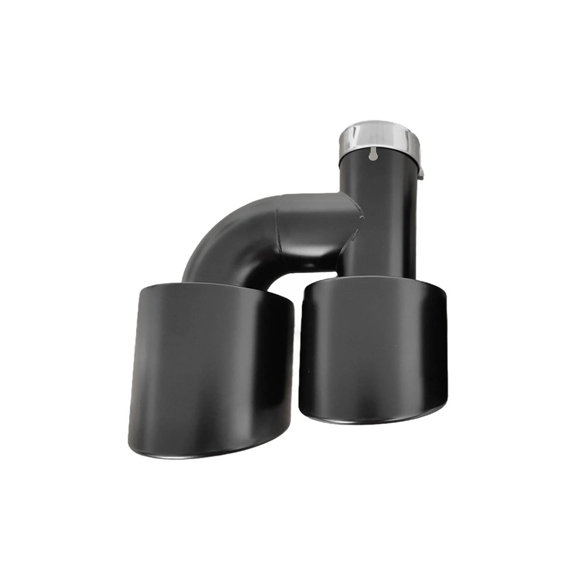 Endrohrblenden Auspuff Racing Universal Mattschwarz Edelstahl Auspuffspitzen Autodekoration Doppelausgang Schalldämpfer Endrohr Auto Auspuffblende(Right 51-101mm) von YSQIFBABD