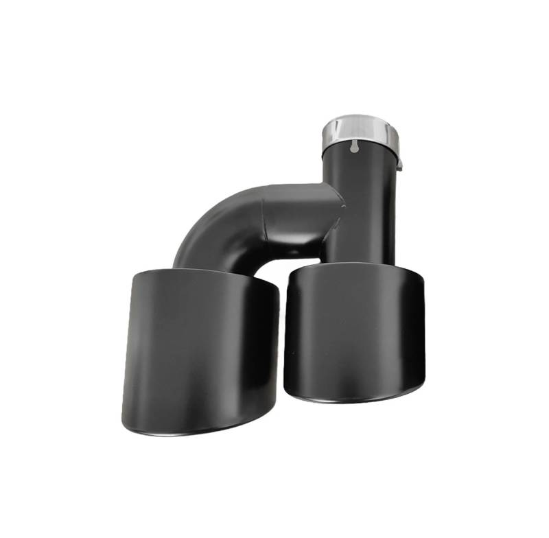 Endrohrblenden Auspuff Racing Universal Mattschwarz Edelstahl Auspuffspitzen Autodekoration Doppelausgang Schalldämpfer Endrohr Auto Auspuffblende(Right 51-101mm) von YSQIFBABD