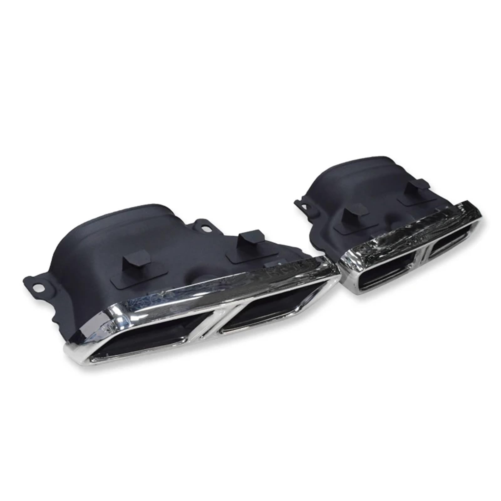 Endrohrblenden Auto-Auspuff-Schalldämpfer-Tipps Für Benz Für C63 W205 C200 C300 C180 C260 2015-2018 Quad-Endrohrdüse Auto Auspuffblende(Silver B) von YSQIFBABD