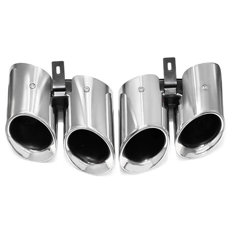 Endrohrblenden Auto-Auspuffspitze Upgrade-Sport Quad-Endrohr Schalldämpfer Auspuffanlage Für Paramera Für 971 2017–2024 Auto Auspuffblende(Single Layer Silver) von YSQIFBABD