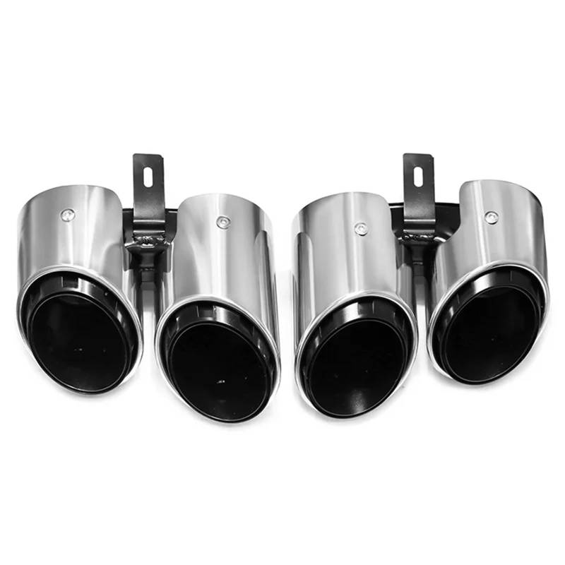 Endrohrblenden Auto-Auspuffspitze Upgrade-Sport Quad-Endrohr Schalldämpfer Auspuffanlage Für Paramera Für 971 2017–2024 Auto Auspuffblende(Triple Layer Silver) von YSQIFBABD