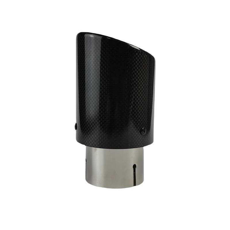 Endrohrblenden Auto Glänzend Carbon Fiber Schalldämpfer Spitze Auspuff System Rohr Schalldämpfer Düse Universal Crimpen Edelstahl Silber Auto Auspuffblende(60mm-76mm) von YSQIFBABD