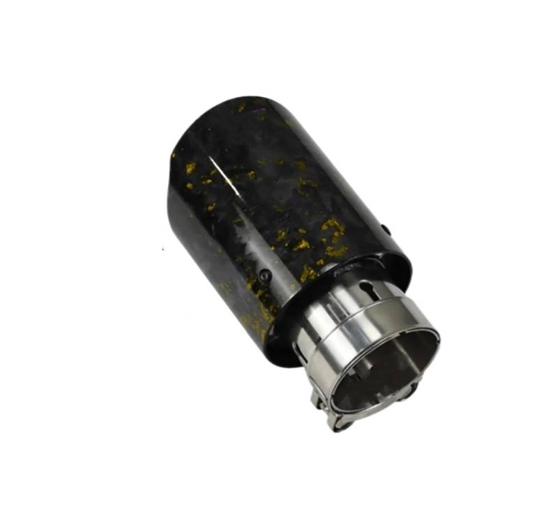 Endrohrblenden Automodifizierung Gold Geschmiedete Carbon-Schalldämpferspitze Universal-Auspuffanlage Edelstahl-Auspuffschalldämpfer-Düse Auto Auspuffblende(Gold In51-Out 89mm) von YSQIFBABD