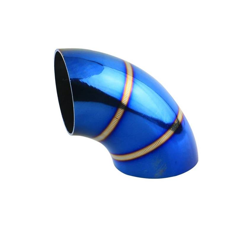 Endrohrblenden Edelstahl 51/63/76 Mm Kurvenrohr Mit 90-Grad-Kniestück Für Autoauspuffrohr Für Verbinden Von Zwei Schalldämpfern Auto Auspuffblende(Blue 63mm) von YSQIFBABD