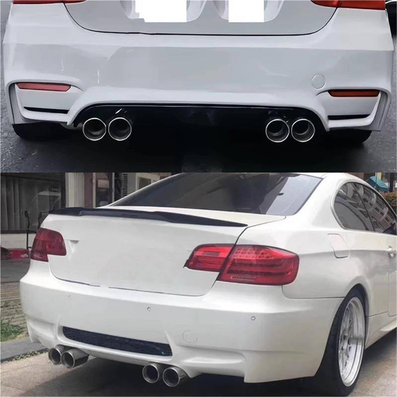 Endrohrblenden Edelstahl-Autoauspuff Für E90 E92 E93 320i 318i Für M4 Stoßstangenschalldämpfer-Endrohr-Auspuffanlage Auto Auspuffblende(Schwarz) von YSQIFBABD