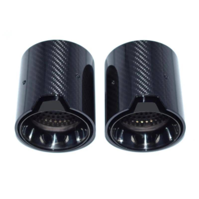 Endrohrblenden Für 3er 4er 320d 330i 330e 425 435 Schalldämpfer Für G20 G21 G23 Carbonfaser-Endrohr-Auspuffdüse Auto Auspuffblende(1 pair black) von YSQIFBABD