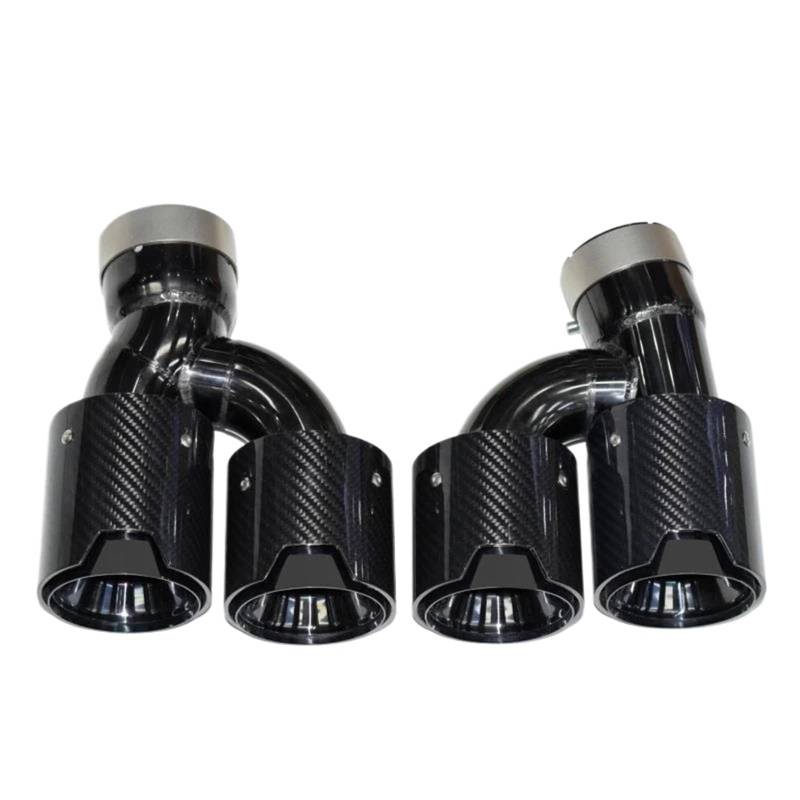 Endrohrblenden Für 5 Series Schalldämpfer Für 525i 530i 540i G30 G31 Dual Auspuff Endrohre Carbon Fiber Endrohr Spitze Düsen Auto Auspuffblende(Black7) von YSQIFBABD
