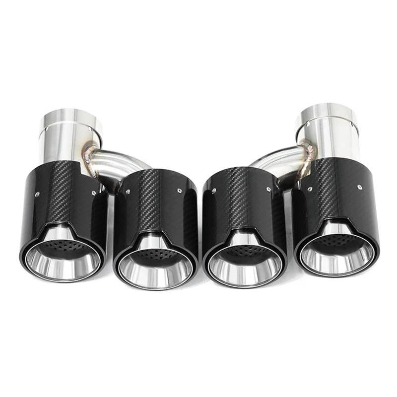 Endrohrblenden Für 535i F10 F11 640i Doppelauspuff-Upgrade Für M5-Look Vierfach-Endrohr Edelstahl-Schalldämpfer Auspuffanlage Spitzen Düse Auto Auspuffblende(Carbon A) von YSQIFBABD