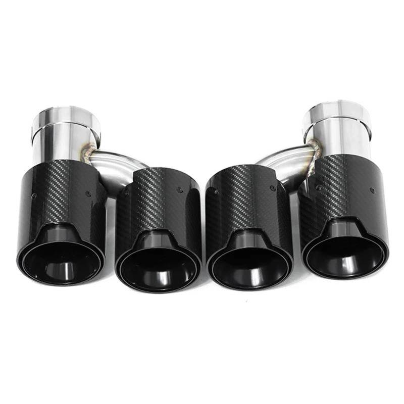Endrohrblenden Für 535i F10 F11 640i Doppelauspuff-Upgrade Für M5-Look Vierfach-Endrohr Edelstahl-Schalldämpfer Auspuffanlage Spitzen Düse Auto Auspuffblende(Carbon B) von YSQIFBABD