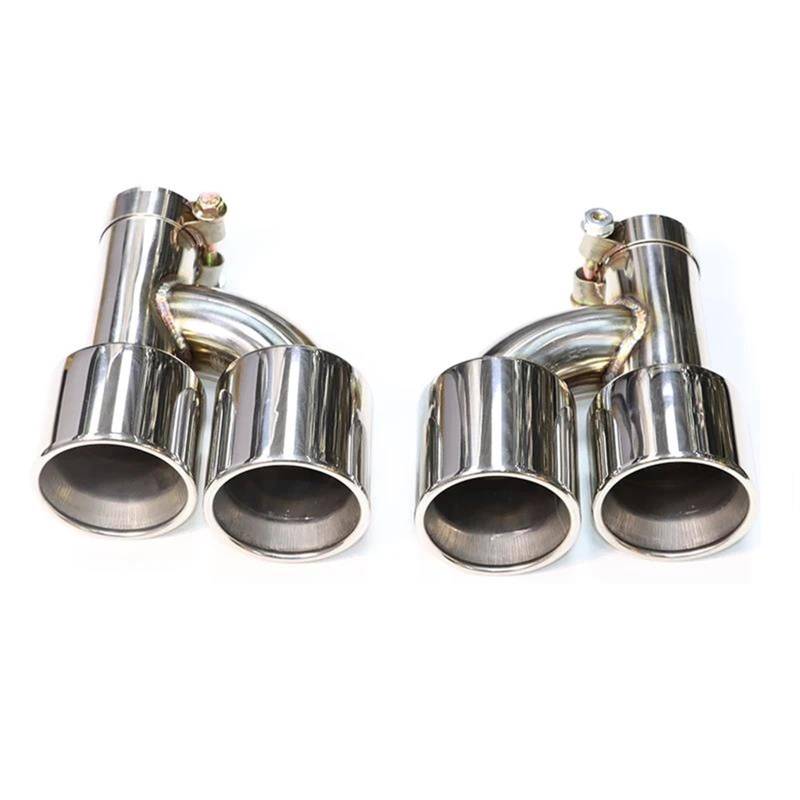 Endrohrblenden Für 535i F10 F11 640i Doppelauspuff-Upgrade Für M5-Look Vierfach-Endrohr Edelstahl-Schalldämpfer Auspuffanlage Spitzen Düse Auto Auspuffblende(Silber) von YSQIFBABD
